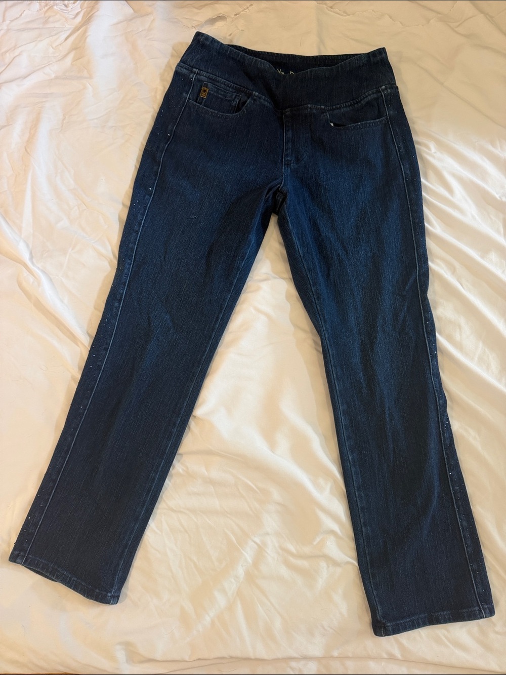Belle by Kim Gravel Navy Straight-Leg Stretch Jeans